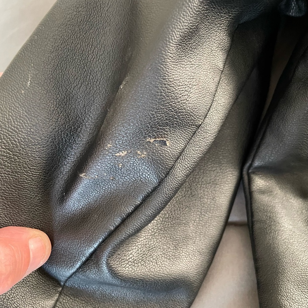 Distortion Black Leather Jacket Small - image 7